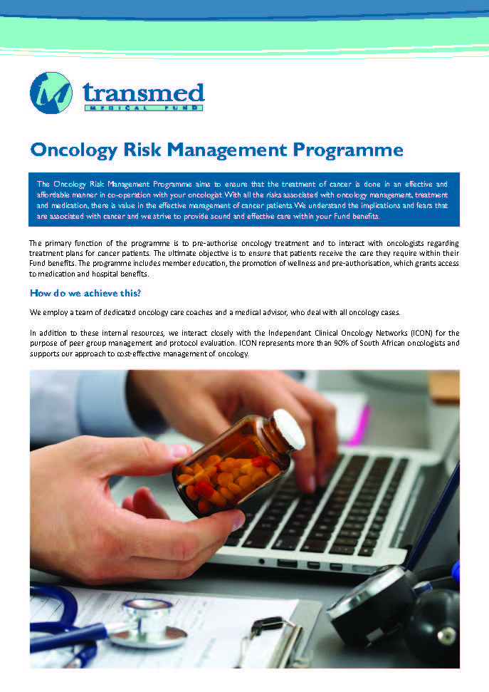 Oncology Risk Management Programme information leaflet